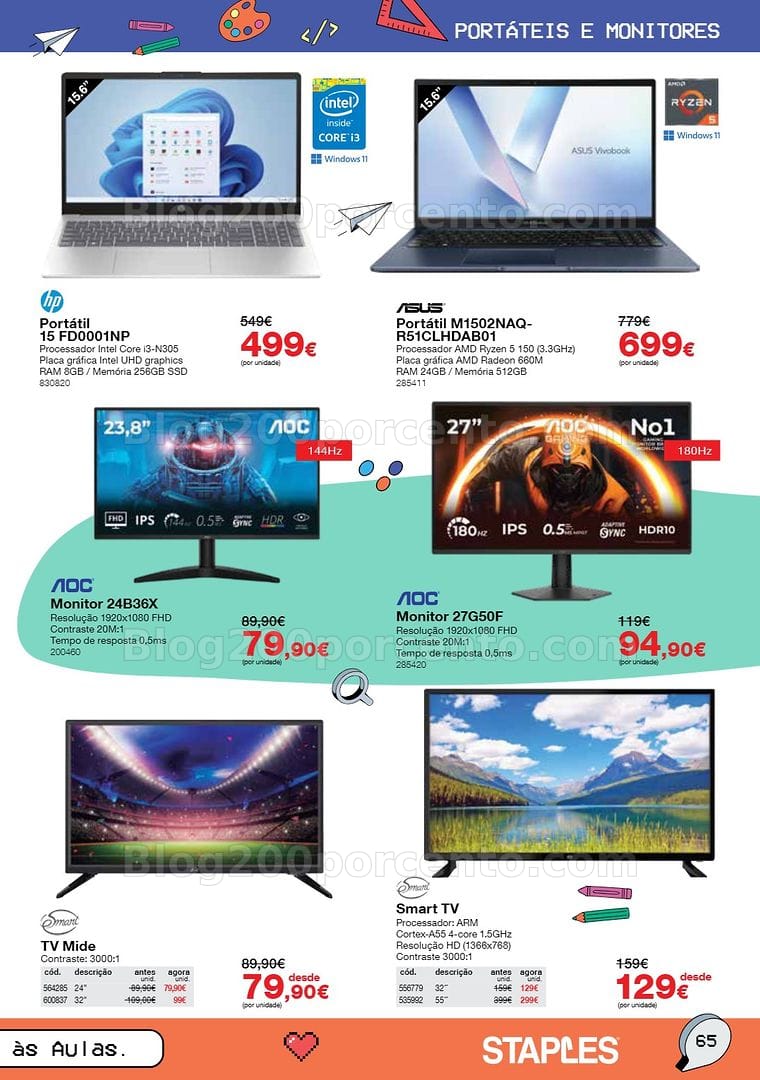 Antevisão Folheto STAPLES Regresso às Aulas Promoções de 17 agosto a 30 setembro